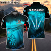 BlueJose Darts Flash Light Customized Name, Team Name 3D Shirt (4 Colors)