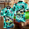 BlueJose Billiards Yin-Yang 8 & 9 Ball Lightning Shark Personalized Name Shirt (4 Colors)
