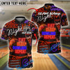 BlueJose Bowling And Pins Eat Sleep Bowl Repeat Neon Style Customized Name 3D Shirt (6 Colors)