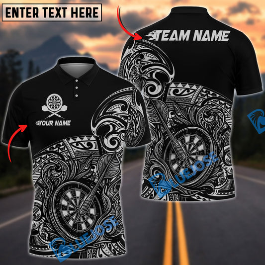 BlueJose Darts Tribal Wave Personalized Name, Team Name Shirt (4 Colors)