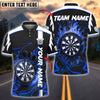 BlueJose Darts Flaming Dartboard Blaze Customized Name, Team Name 3D Shirt (4 Colors)