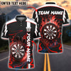 BlueJose Darts Flaming Dartboard Blaze Customized Name, Team Name 3D Shirt (4 Colors)
