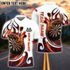 BlueJose Darts White Fire Dartboard Customized Name, Team Name 3D Shirt (4 Colors)