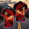 BlueJose Darts Flaming Dartboard Gold Geometric Customized Name, Team Name 3D Shirt (4 Colors)