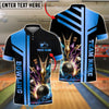 BlueJose Bowling And Pins Premium Gold Customized Name 3D Shirt (6 Colors)