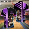 BlueJose Bowling And Pins Premium Gold Customized Name 3D Shirt (6 Colors)