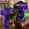 BlueJose Billiards 8-Ball Skull Lightning Strike Personalized Name Shirt (4 Colors)