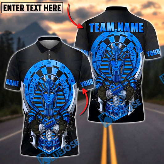 BlueJose Darts Egyptian Pharaoh Gold Royal Target Customized Name, Team Name 3D Shirt (4 Colors)