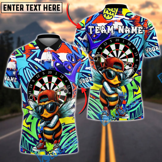 BlueJose Darts Cool Bee Graffiti Urban Style Customized Name, Team Name 3D Shirt (4 Colors)