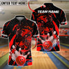 BlueJose Bowling And Pins Tiger Golden Ball Striking Pins Customized Name, Team Name 3D Shirt (4 Colors)