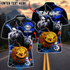 BlueJose Darts Halloween Pumpkin Ghost Lightning Customized Name, Team Name 3D Shirt (4 Colors)
