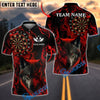 BlueJose Darts Wolf Flame Smoke Customized Name, Team Name 3D Shirt (4 Colors)