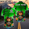 BlueJose Darts Halloween Bear Pumpkin Dartboard Personalized Name, Team Name Unisex Shirt (4 Colors)