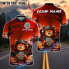 BlueJose Darts Halloween Bear Pumpkin Dartboard Personalized Name, Team Name Unisex Shirt (4 Colors)