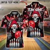 BlueJose Bowling And Pins Grim Reaper Flame Customized Name, Team Name 3D Shirt (4 Colors)