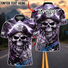 BlueJose Darts Pirate Skull Storm Design Personalized Name, Team Name Unisex Shirt (4 Colors)