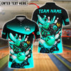 BlueJose Bowling And Pins Angry Hornet Strike Design Customized Name, Team Name 3D Shirt (4 Colors)