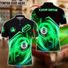 BlueJose Billiards Ball 8 Flame Rocket Personalized Name Shirt (4 Colors)