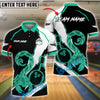 BlueJose Bowling Scorpion Neon Strike Design Customized Name, Team Name 3D Shirt (4 Colors)