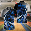 BlueJose Bowling And Pins Angry Tiger Design Customized Name, Team Name 3D Shirt (4 Colors)