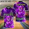 BlueJose Bowling And Pins Angry Bear Champion Neon Attitude Customized Name, Team Name 3D Shirt (4 Colors)