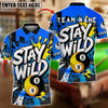 BlueJose Billiards 8&9 Ball Yin Yang Street Art Stay Wild Personalized Name Shirt (4 Colors)
