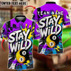 BlueJose Billiards 8&9 Ball Yin Yang Street Art Stay Wild Personalized Name Shirt (4 Colors)