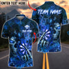 BlueJose Darts Dark Skull Dartboard Lightning Design Customized Name, Team Name 3D Shirt (4 Colors)