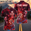 BlueJose Darts Dark Skull Dartboard Lightning Design Customized Name, Team Name 3D Shirt (4 Colors)
