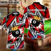 BlueJose Billiards 8 Ball Crown Splash Personalized Name, Team Name Unisex Shirt (4 Colors)
