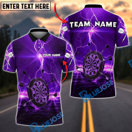 BlueJose Darts Lightning Glow Storm Personalized Name, Team Name Unisex Shirt (4 Colors)