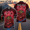 BlueJose Darts Skull 420 Neon Dartboard Glow Personalized Name, Team Name Unisex Shirt (4 Colors)