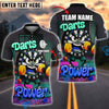 BlueJose Darts Power Gym-Themed Cartoon Personalized Name, Team Name Shirt (4 Colors)