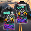 BlueJose Darts Power Gym-Themed Cartoon Personalized Name, Team Name Shirt (4 Colors)