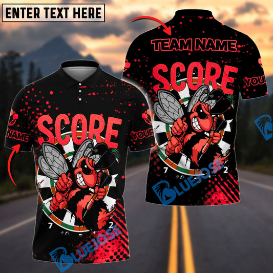BlueJose Darts Angry Bee Mascot Design Personalized Name, Team Name Shirt (4 Colors)