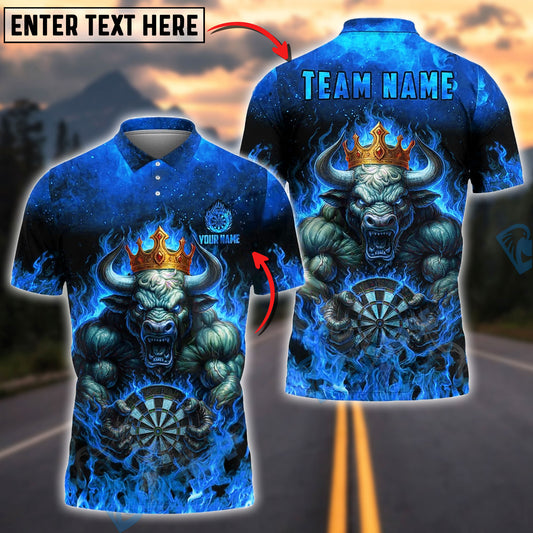 BlueJose Darts Inferno Bull King Customized Name, Team Name 3D Shirt (4 Colors)