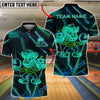 BlueJose Bowling And Pins Monster Bear Pumpkin Neon Glow Customized Name, Team Name 3D Shirt (4 Colors)