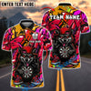 BlueJose Darts Cartoon Wolf Graffiti Customized Name, Team Name 3D Shirt (4 Colors)