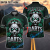 BlueJose Darts Angry Panda with Roses Personalized Name, Team Name Shirt (4 Colors)