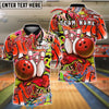 BlueJose Bowling And Pins Street Art Explosion Customized Name, Team Name 3D Shirt (4 Colors)