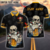 BlueJose Darts Skull Beer Mug Style Customized Name, Team Name 3D Shirt (4 Colors)