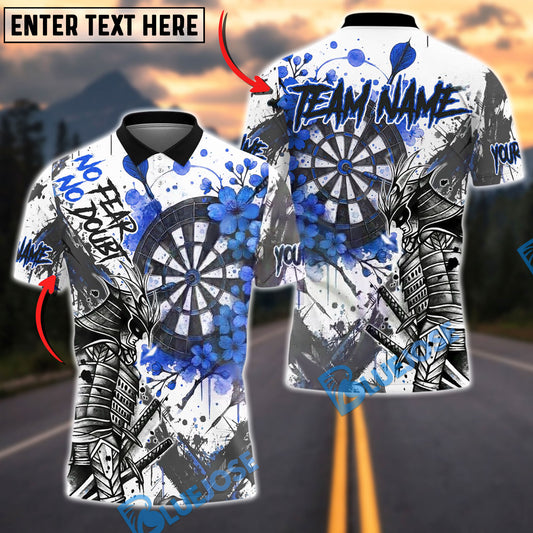 BlueJose Darts Samurai Warrior Cherry Blossom Design Personalized Name, Team Name Unisex Shirt (4 Colors)