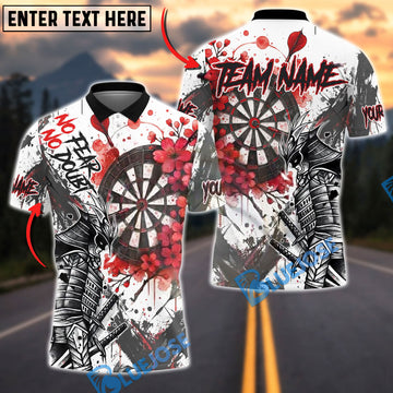 BlueJose Darts Samurai Warrior Cherry Blossom Design Personalized Name, Team Name Unisex Shirt (4 Colors)