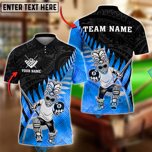 BlueJose Billiards Ball 8 Maori Warrior Tribal Gold Personalized Name, Team Name Unisex Shirt (4 Colors)