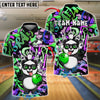 BlueJose Bowling And Pins Panda Cool Style Customized Name, Team Name 3D Shirt (4 Colors)