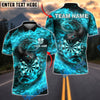 BlueJose Darts Black Snake Fire Flame Customized Name, Team Name 3D Shirt (4 Colors)
