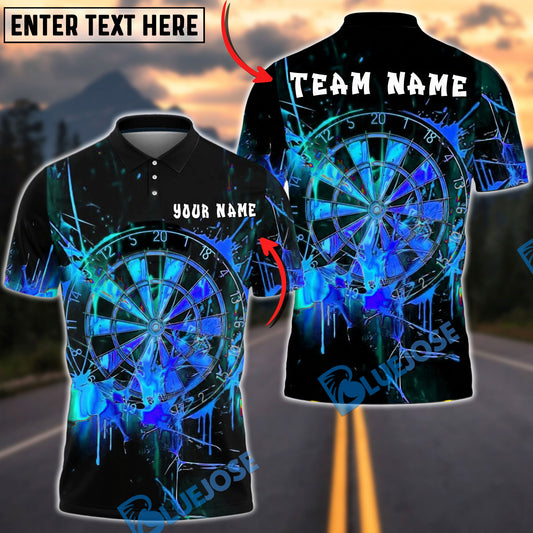 BlueJose Darts Neon Splash Impact Style Multicolor Options Personalized Name Shirt (4 Colors)