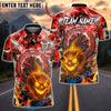 BlueJose Darts Dartboard Flaming Halloween Skull Lightning Personalized Name, Team Name Unisex Shirt (4 Colors)