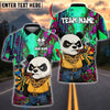 BlueJose Darts Fear The Panda Graffiti Style Personalized Name, Team Name Unisex Shirt (4 Colors)