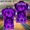 BlueJose Bowling And Pins Dragon Flame Power Customized Name, Team Name 3D Shirt (4 Colors)